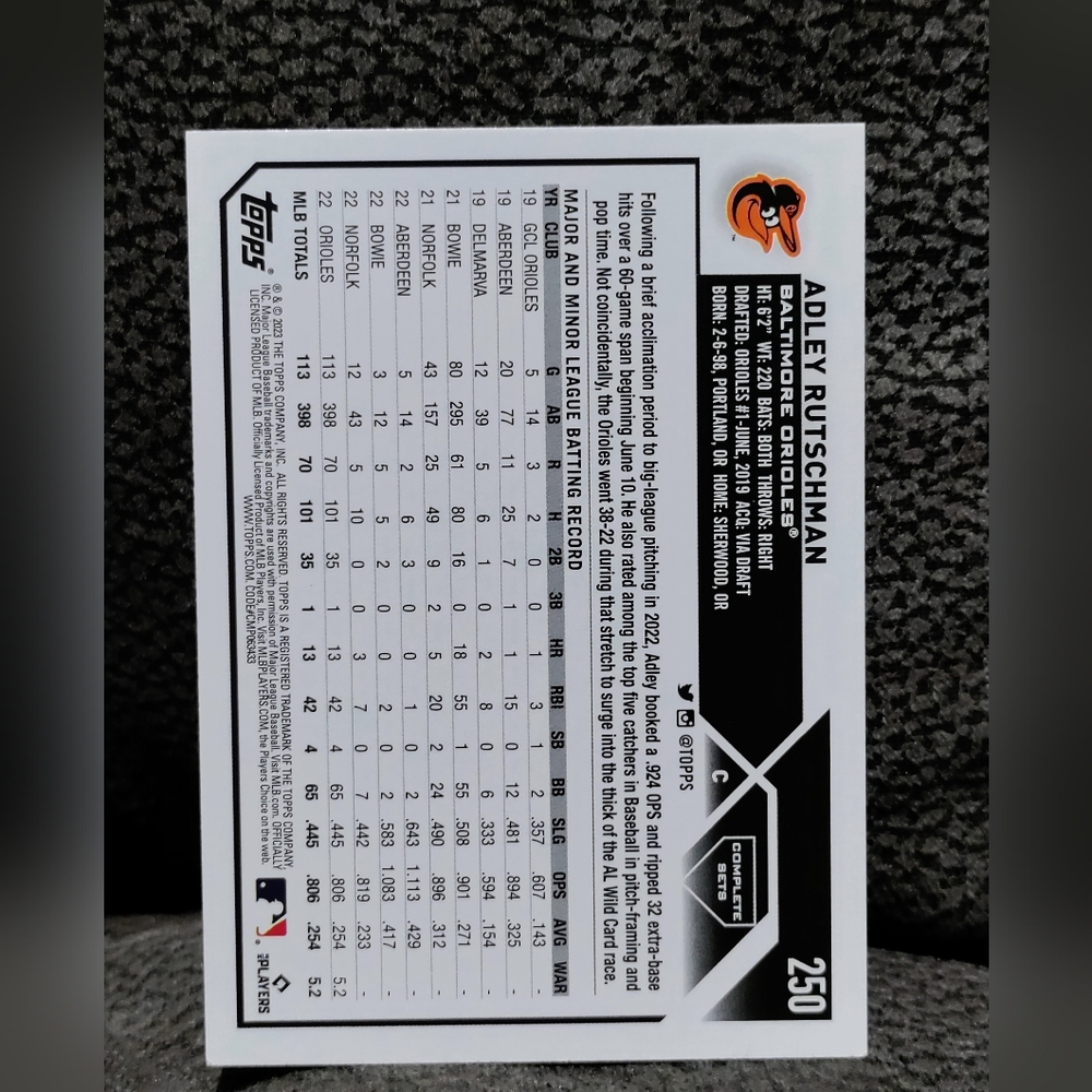 Adley Rutschman Rookie Baseball Card - Picture 2 of 2